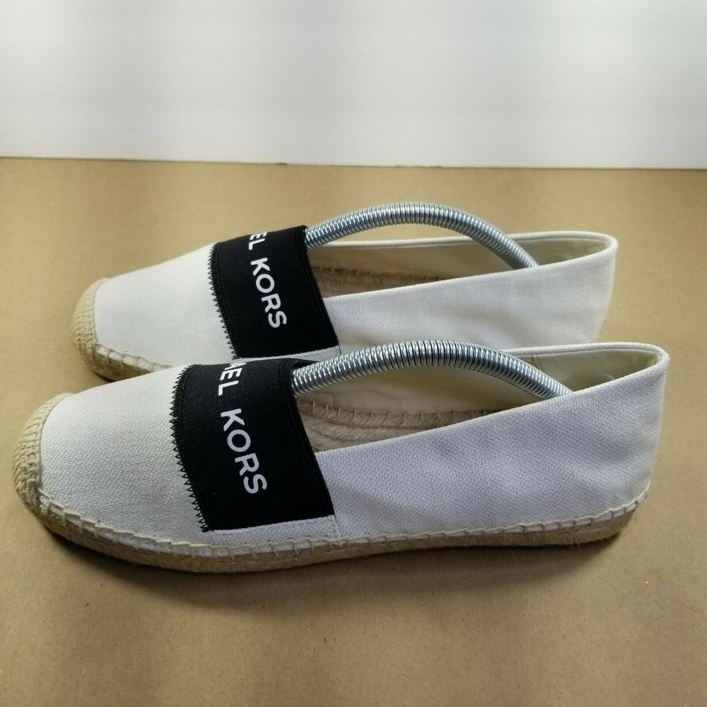Michael Kors Slip-On Flats Espadrilles Women's Shoes Size 7.5 White/Black New - Picture 8 of 8